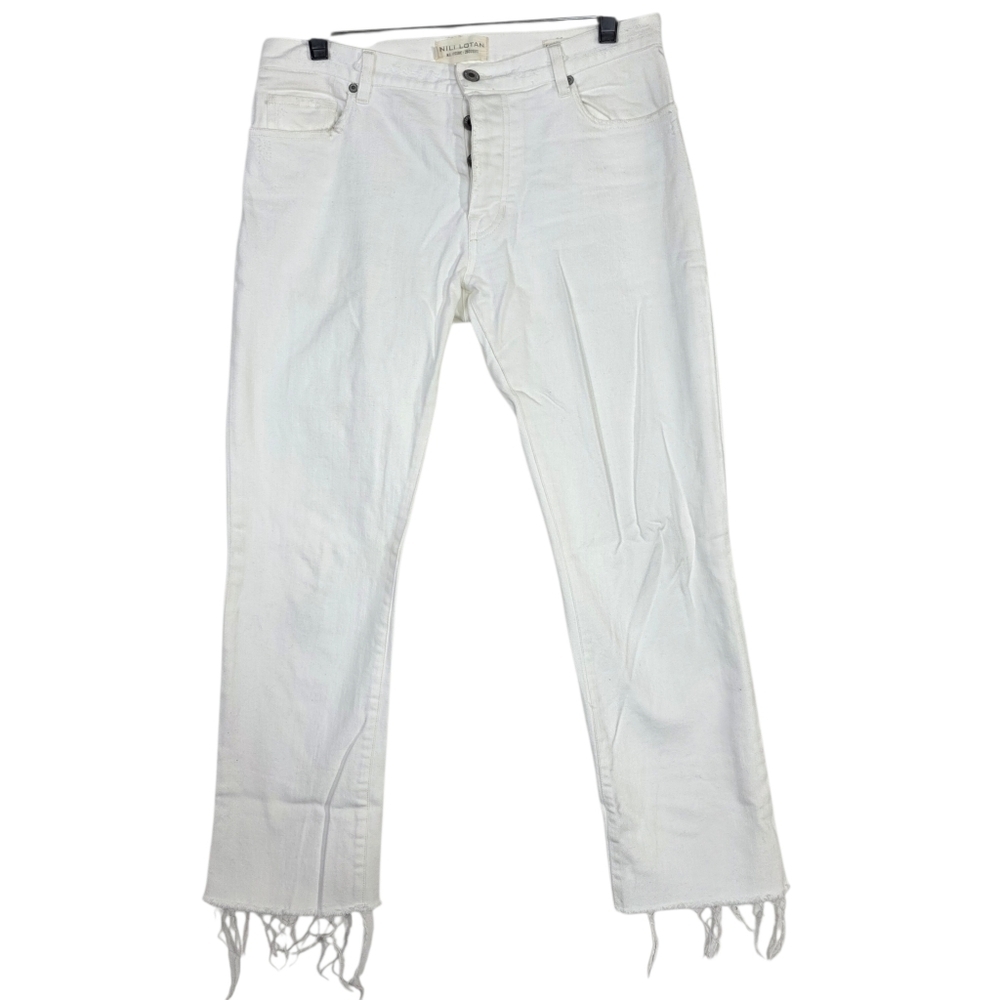 Nili Lotan midrise cropped raw hem  Boyfriend  Jeans